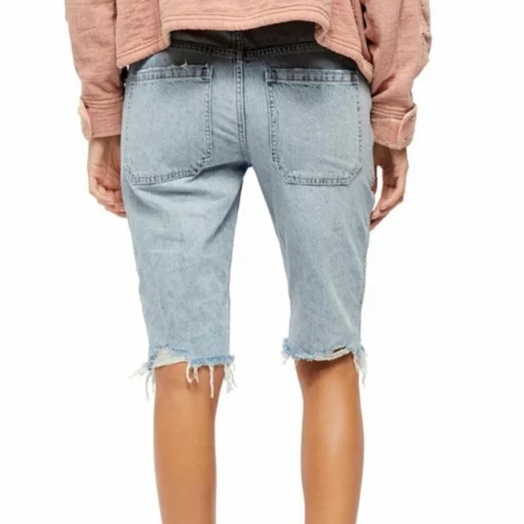 FREE PEOPLE Bermuda Denim Shorts - Picture 6 of 14